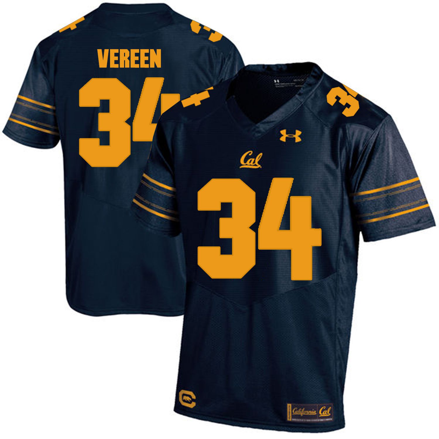 Men California Golden Bears #34 Shane Vereen Dark blue Customized NCAA Jerseys